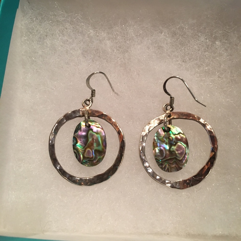 Silver and Abalone Earrings